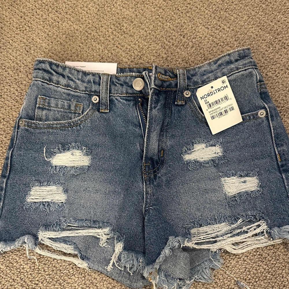 Nordstrom Light Blue Ripped Jean Shorts